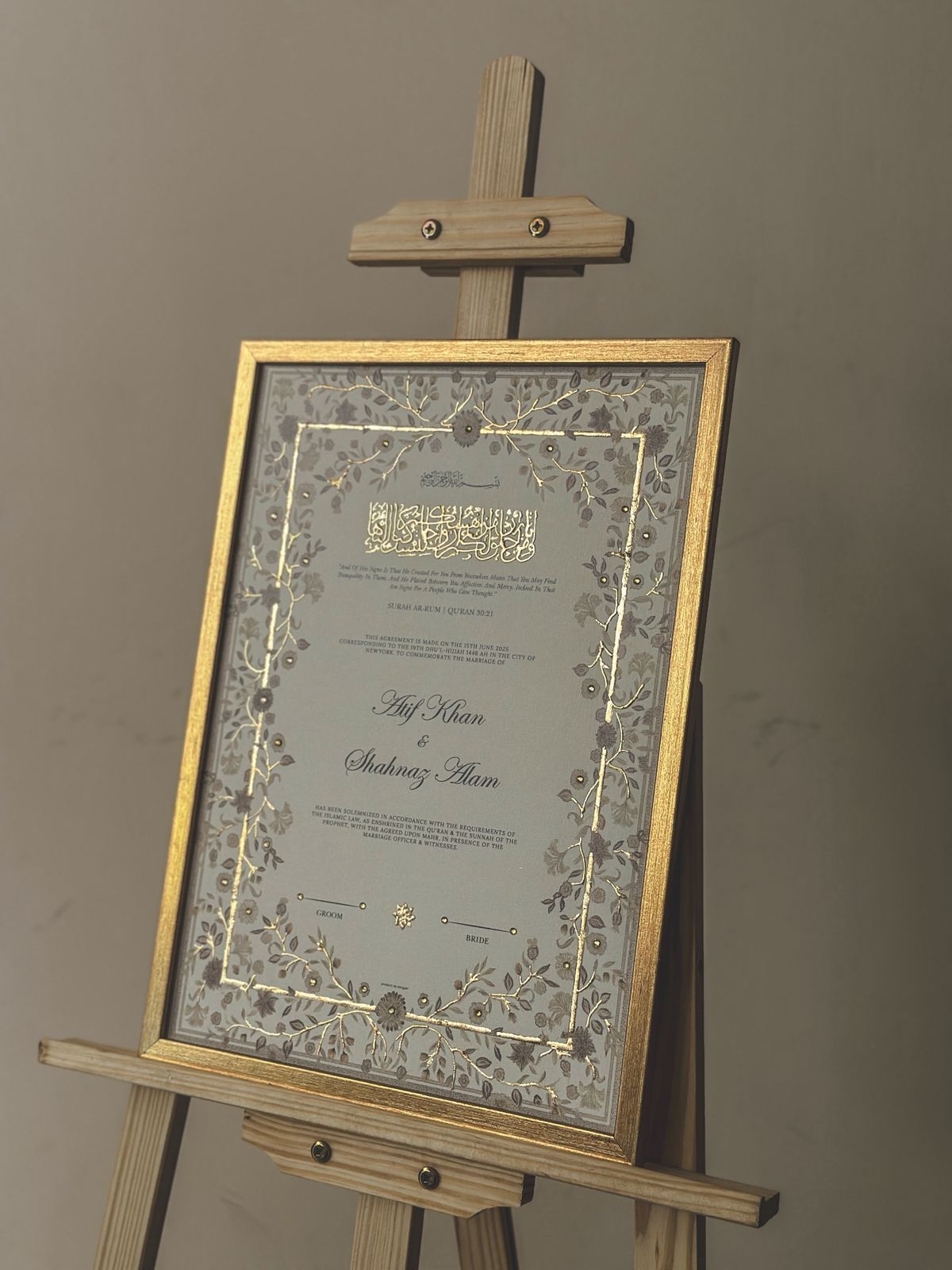 Handcrafted Nikkah Contract