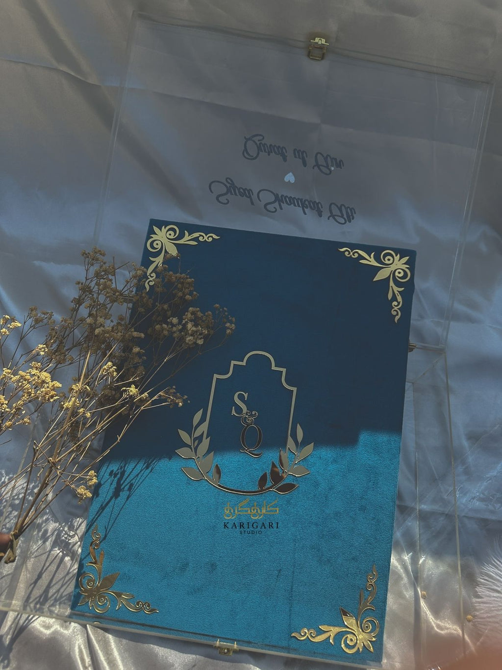 Nikkah Velvet Luxe Folder – Gold Embellished Premium Edition