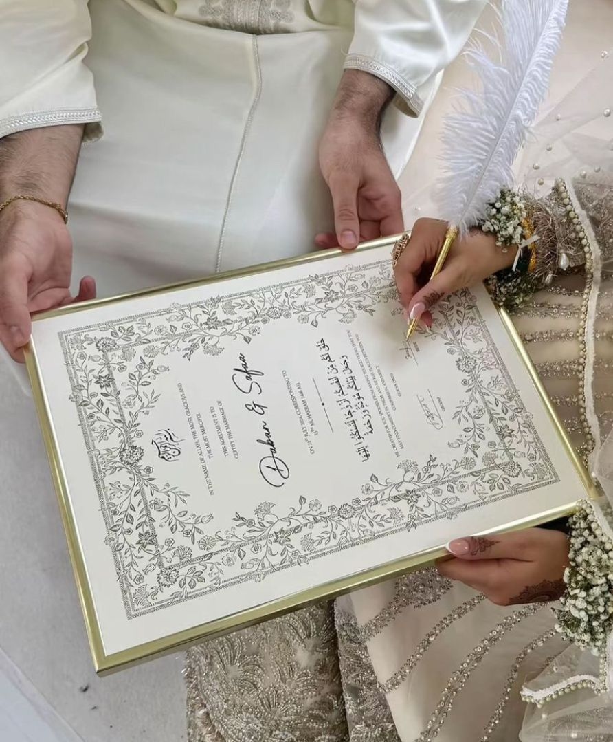 Handcrafted Nikkah Contract